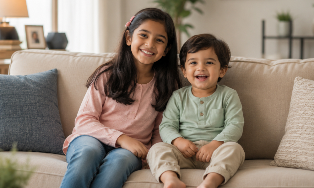 Part-time nanny care for children at home